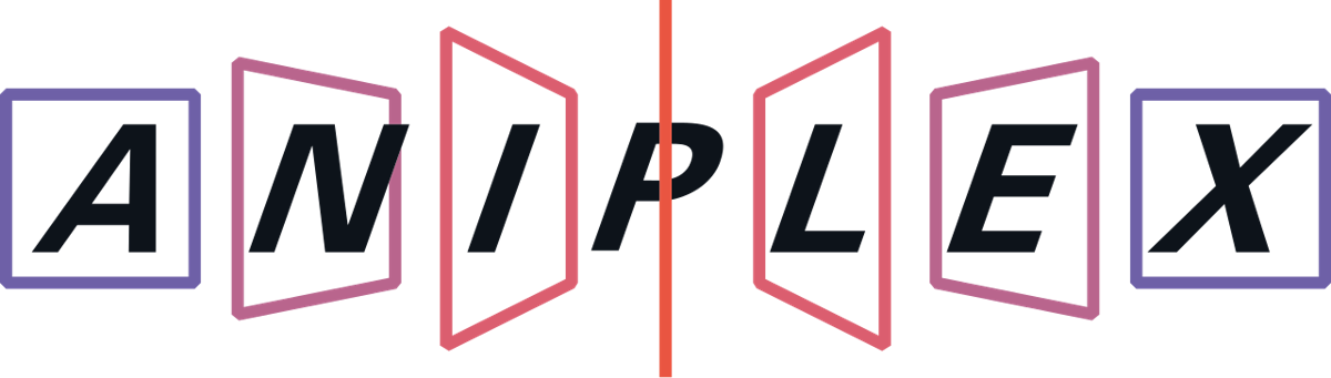 Aniplex's wordmark, each letter framed in a panel that turns toward a red centre line - the mark on the company's own site in 2015, when the Magical Mirai disc came out.