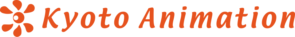 Kyoto Animation's wordmark, vectorised from the studio's own artwork. The photograph on this page is the head office in Uji; this is the mark that goes on the work.